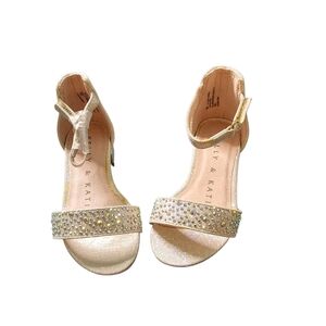 Kids Glitter Sandals - Cream